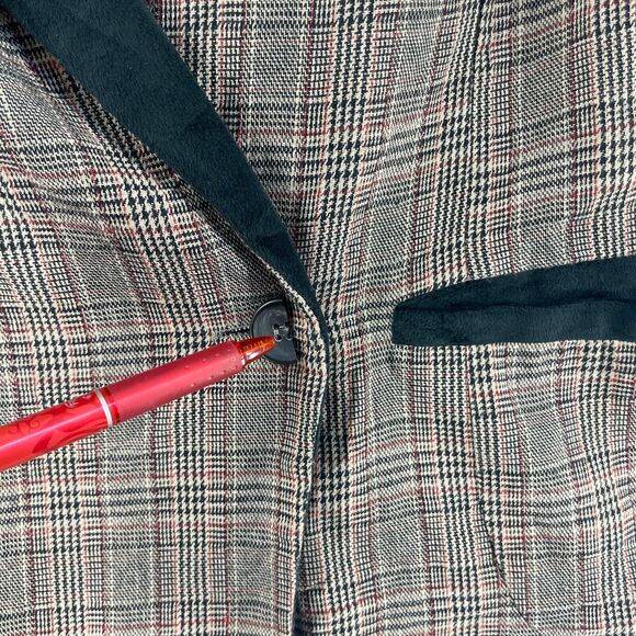 BKE Gimmick Womens Blazer Jacket Plaid Brown XL Cotton Lining Academia - Picture 2 of 12